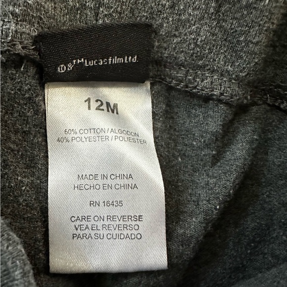 Star Wars tee and pants bundle, size 12M (3 pieces) - Picture 9 of 9